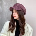 thumbnail image 2 of YooGuoGuo ZLS APPAREL Women's Retro Peaked Ivy Newsboy Paperboy Painter Cap Hats (641WINE), 2 of 3