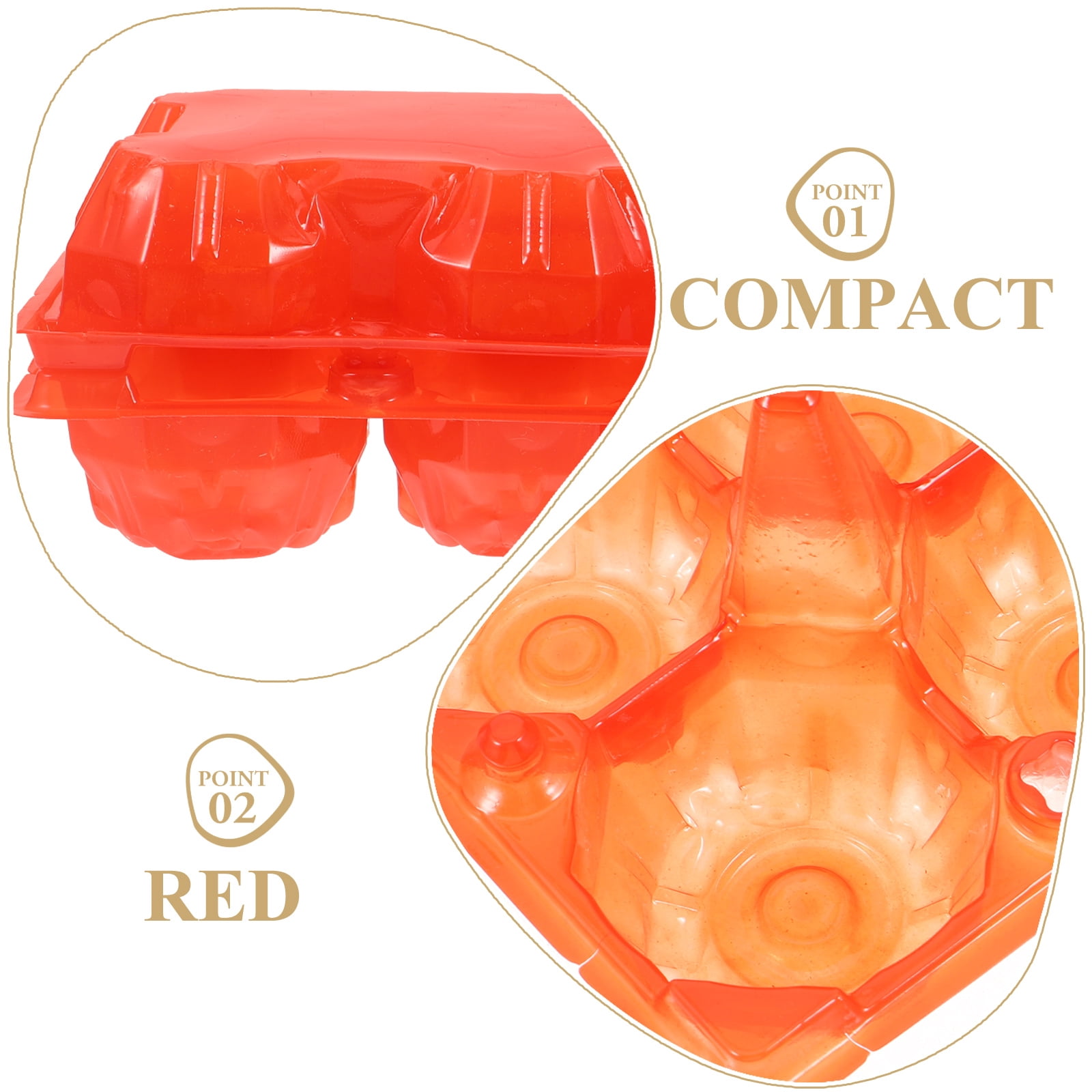 OUNONA Durable Red Plastic Egg Carton for Storage Use with Sturdy Design and Safe Performance 100 pcs