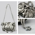 thumbnail image 2 of Kukuzhu Chic Shoulder Bag Tote Bag Women Pleated Drawstring Hobo Bag Chic Soft Handbag Purse, 2 of 7