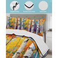 thumbnail image 3 of Full Size Quilt Bedding Set, Yellow Grey Forest Reversible Summer Quilt 3 Pieces, Botanical Modern Art Lightweight Bedspreads Coverlets with 2 Pillow Shams for All Seasons, 3 of 5