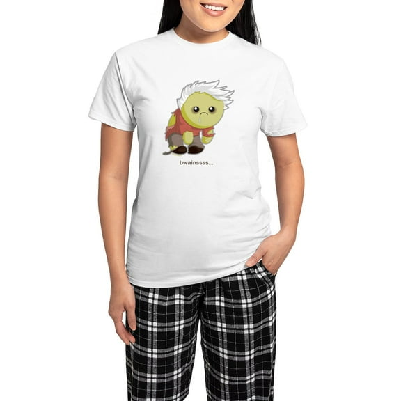CafePress - Kawaii Zombie Women's Light Pajamas - Women's Short Sleeve Print T-Shirt and Pants Light Cotton Pajama Set