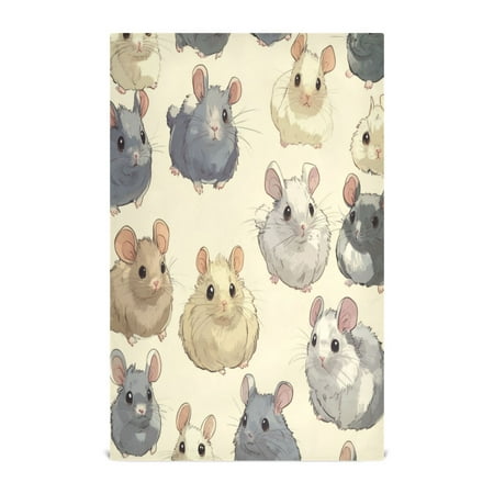 

WOBOGO Anime Chinchilla Kitchen Towel 6 Piece Large Cotton Dishcloth Premium Absorbency Set with Hanging Loop