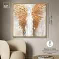 thumbnail image 5 of Golden Wings Canvas Elegant White Gold Wall Art by Art Remedy, Gold Frame, 40" x 40", 5 of 7