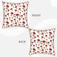 thumbnail image 3 of Haiem Red Mushroom Print Velvet Soft Solid Decorative Square Throw Pillow Covers Set with Elegant Piping Christmas Cushion Case for Sofa Bedroom Car-20"x20", 3 of 8
