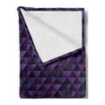 thumbnail image 2 of Geometric Soft Flannel Fleece Blanket, Twentieth Century Style Expressionist Art Vibrant Colored Squares and Triangles, Cozy Plush for Indoor and Outdoor Use, 50" x 60", Purple Black, by Ambesonne, 2 of 5