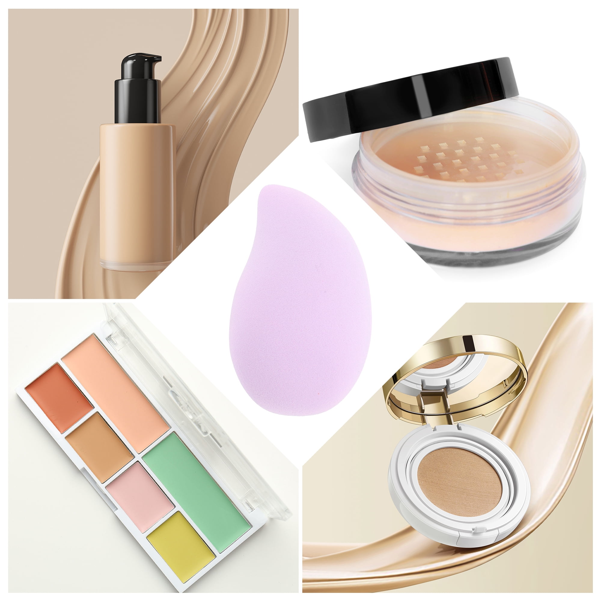 Unique Bargains 1 Pc Mango Face Makeup Sponge for Bedrooms Purple