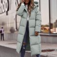 thumbnail image 2 of Unir Winter Jackets for Women, Womens Long Puffer Jacket with Fixed Hood, Knee‑Length Quilted Winter Outerwear, Zip‑Up Insulated Casual Coat, S‑XL, 2 of 4