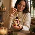 thumbnail image 6 of Glowing Christmas Story Ornament, Light-Up Mini Holiday Scene with Warm LED Light, Festive Keepsake Gift for Home Christmas Party Decoration(Snowman), 6 of 6
