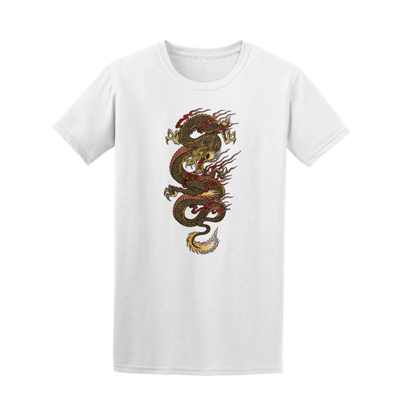 Colorful Asian Dragon Tattoo Tee Men's -Image by Shutterstock