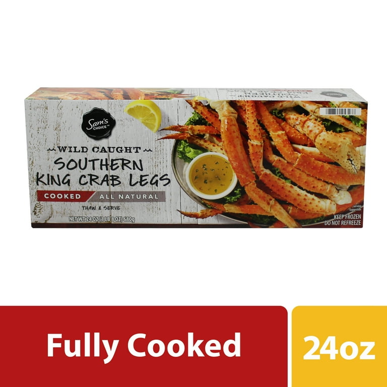 Sam's Choice King Crab Legs 1.5lb 16g Protein per 3 oz(84g/About One Cluster) Serving Contains Crab