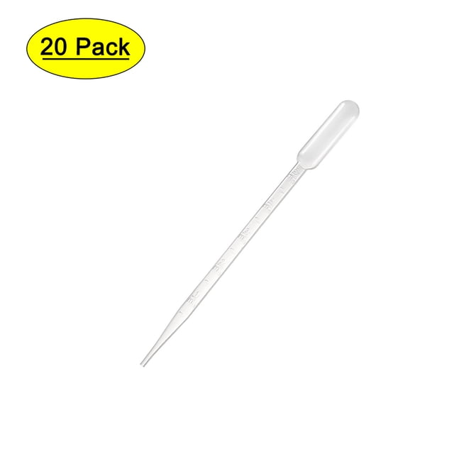 Pipetas desechables graduadas de líquido Uxcell de 5ml y 205mm, paquete de 20