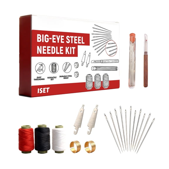 Large Eye Steel Needles Set Big Eye Sewing Needles with Storage Tube High Carbon Steel Sharp Embroidery Needles for Knitting Crochet and DIY Crafting