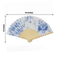 thumbnail image 2 of Efavormart 5-Pack Paper Folding Fans in Blue French Toile Pattern, Handheld Party Favors Fan in White & Blue Toile, 2 of 5