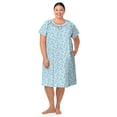 thumbnail image 3 of Aria 100% Cotton Raglan Sleeve Round Neck Sleepwear Gown, Sizes XS-5X, 3 of 8