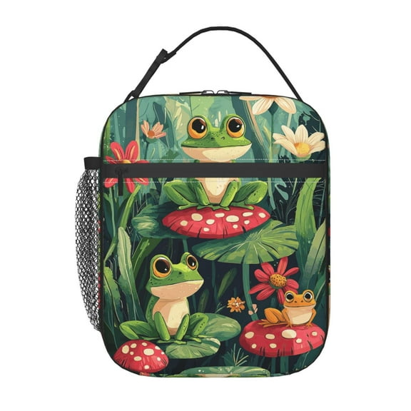Frog Lunch Box Reusable Portable Lunch Bag Tote Bag for Work Picnic Hiking