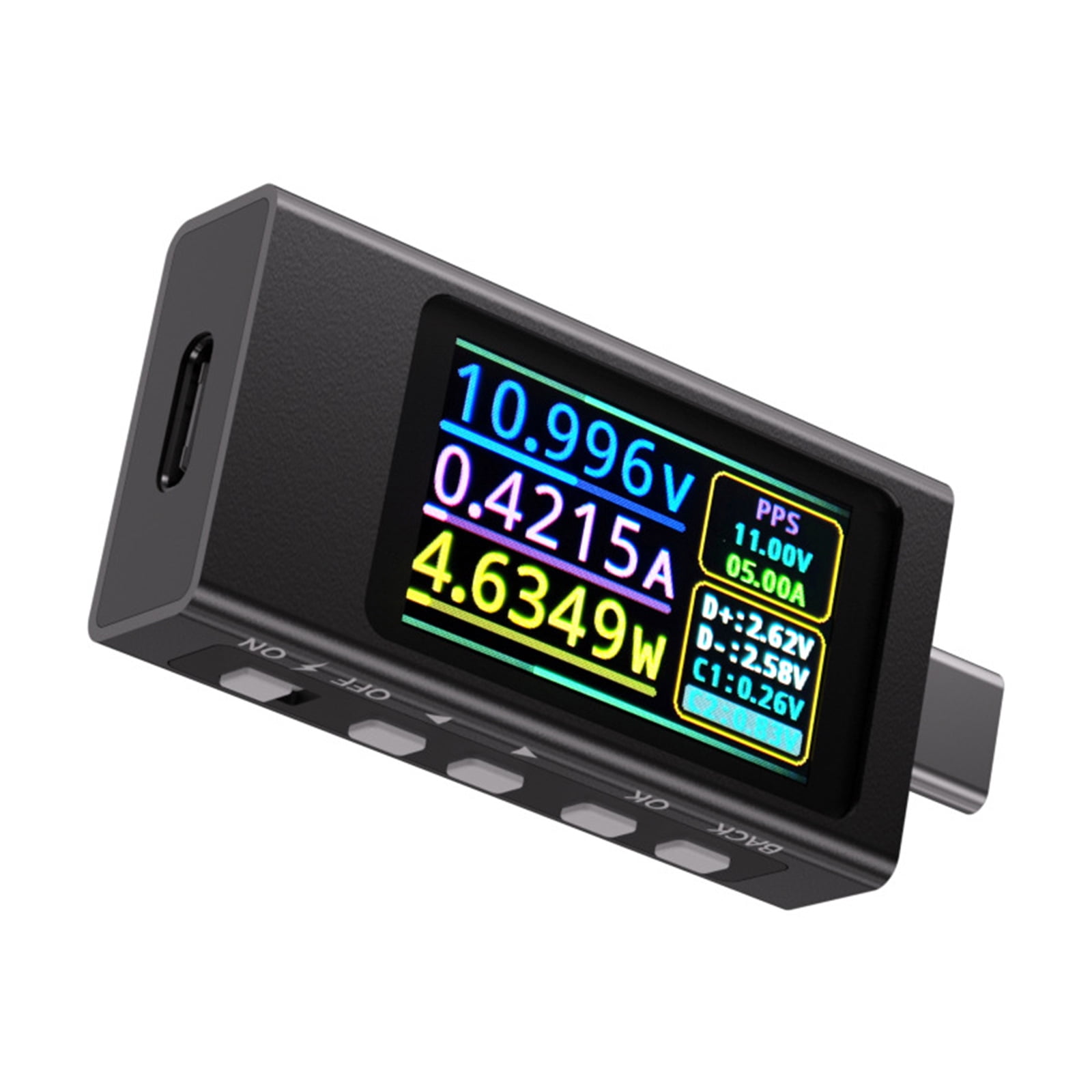 Portable USB C Protocols Analyzers Voltages Current Tester Real Time Monitoring Aluminum Digital Ammeter Voltmeter