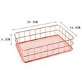 SUPERHOMUSE Rose Gold Iron Storage Box Desktop Debris Basket Modern