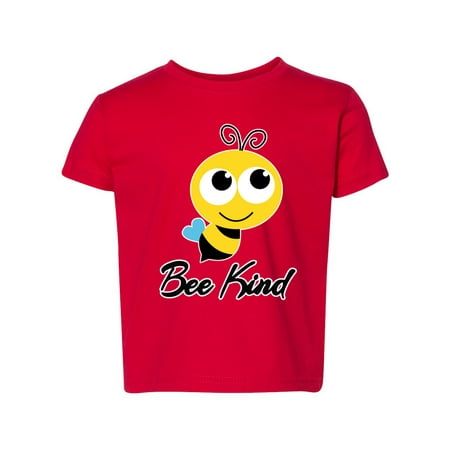 

Bee Kind Cute Funny Bees Joke Humor Toddler Crew Graphic T-Shirt Red 3T