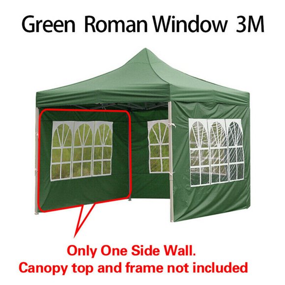 MYG Paroi Latérale de Tente à Auvent Verte, Toile Oxford Abri d'Auto Garage Grande Bâche, Abri d'Enceinte Pare-Soleil de Fête, 10x10 Pi (Toit d'Auvent et Cadre Non Inclus)