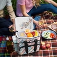thumbnail image 5 of FORMRS Insulated Cooler Bag 24 Cans Capacity Soft Leakproof Lunch Box with Side Pockets, Red Art Pattern, 5 of 7