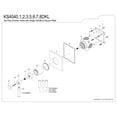 thumbnail image 3 of Kingston Brass KS4041DKL Kaiser Single-Handle Six-Way Diverter Valve with Square Trim Kit, Polished Chrome, 3 of 4