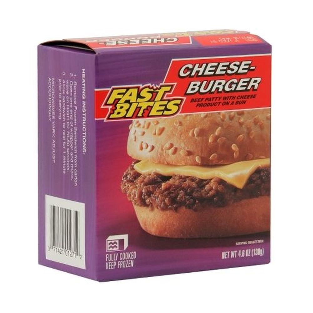 Fast Bites Cheeseburger With Bun, 4.6 Ounce -- 30 per case