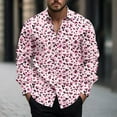 thumbnail image 2 of QATAINLAV Hawaiian Shirts for Men 2025 Valentines Day Long Sleeve Button Down Shirt Fashion Love Heart Printed Blouse Tops Party Gifts Red XL Ofertas Flash, 2 of 6