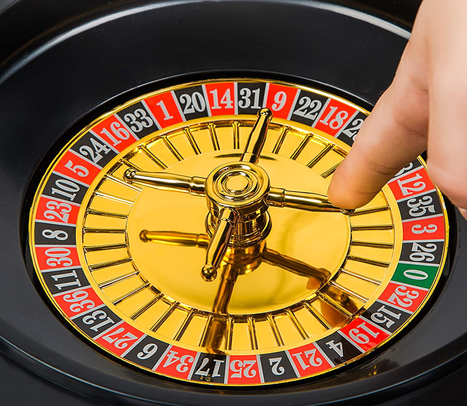 Shot Glass Roulette Drinking Game and Poker Playing Cards Set - Spinning Wheel, 2 Balls and 16 Shot Glasses - Casino Adult Party Games