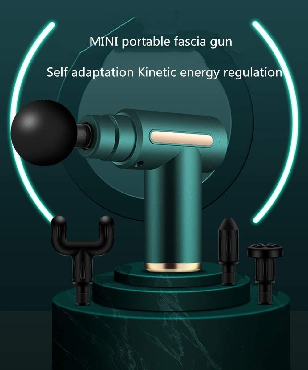 Muscle Massage Gun, Massage Gun Mini Portable Electric Deep Tissue Percussion Massager for Pain Relief, 6 Speed Quiet Body Fascia Gun Handheld Muscle Massager for Athletes with 4 Massage Head