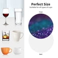 thumbnail image 5 of Leather Coasters with Heat-resistant for Drinks, Purple and Green Glitter -标题2 Round Shape, 5 of 5
