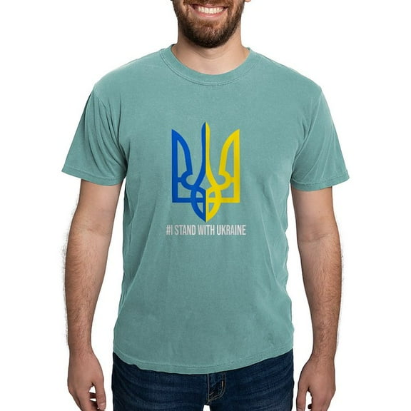 CafePress - I Stand With Ukraine Flag Support Ukraine T Shirt - Mens Comfort Colors Shirt