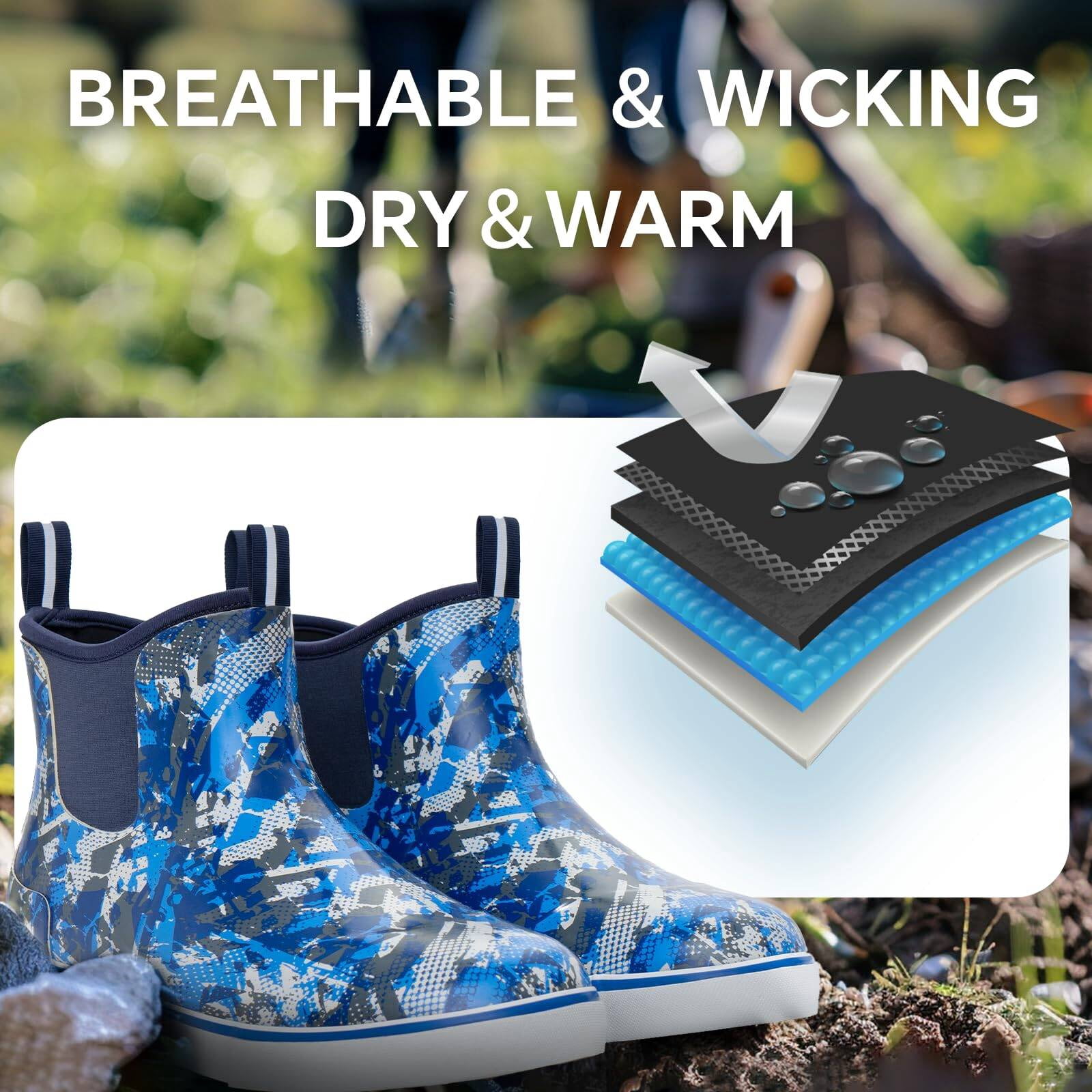 Men's Ankle Deck Boots Fishing Boots Rain Waterproof
