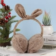thumbnail image 3 of Spencer Women Winter Earmuffs Fluffy Cute Bow Ear Muffs Girls Ski Plush Ear Covers Outdoor Fleece Lining Ear Warmer, Khaki, 3 of 11