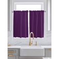 thumbnail image 2 of Tier Curtains 45 Inches Long, Pure Dark Purple Window Treatment Curtain Drapes, Simple Solid Color Small Curtain Drapes for Bathroom Laundry Room, 27.5"x45", 2 Panels, 2 of 7