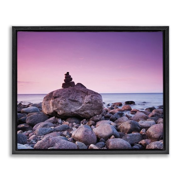 Stupell Industries Coastal Black Floating Frame Canvas Art, 21 x 17, by Incado