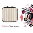 thumbnail image 6 of FORMRS Travel Makeup Bag Large Capacity Train Case Cosmetic Organizer with Adjustable Dividers, Soft Brown Abstract Pattern, 6 of 8