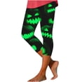 thumbnail image 2 of Yeaiivve Cropped Halloween Leggings for Women Funny Pumpkin Printed Tights Elastic High Waisted Workout Legging Soft Stretchy Pajama Bottoms L, 2 of 8