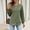 Army Green, variant on Women's Quilted Sweatshirts Long Sleeve Crewneck Casual Pullover Tops Textured Geometric Knit Shirts Curved Hem Loose Fit Activewear for Fall Winter Lounge