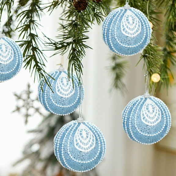 JLFNYA Mini Christmas Ornaments Clearance,Christmas Balls Ornament,Christmas Balls Christmas Tree Decoration Balls Powder Balls Christmas Hanging 8cm Christmas Decoration Small Pendant
