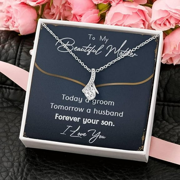 Wedding Day Gift for Mom from Son, Mother of the Groom Gift Necklace, To My Mom on My Wedding Day, Wedding Gift for Mother of the Bride