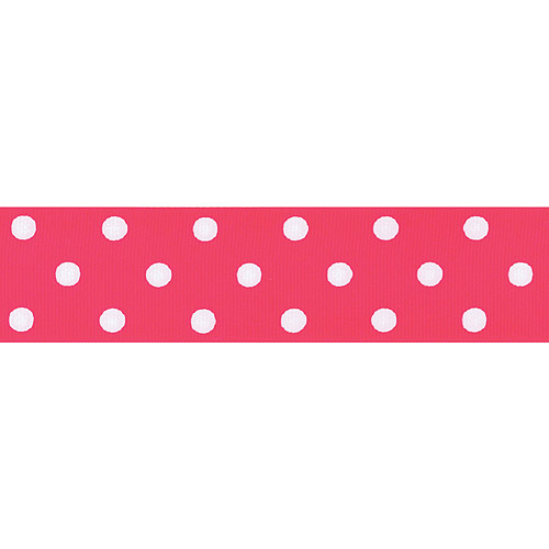 38 Pink and White Polka Dot Single Face Satin Ribbon by the Yard   O36