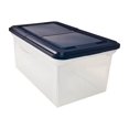 thumbnail image 1 of Advantus Extra Capacity - Boîte de Rangement - Transparent avec Couvercle Bleu Marine, 1 of 3