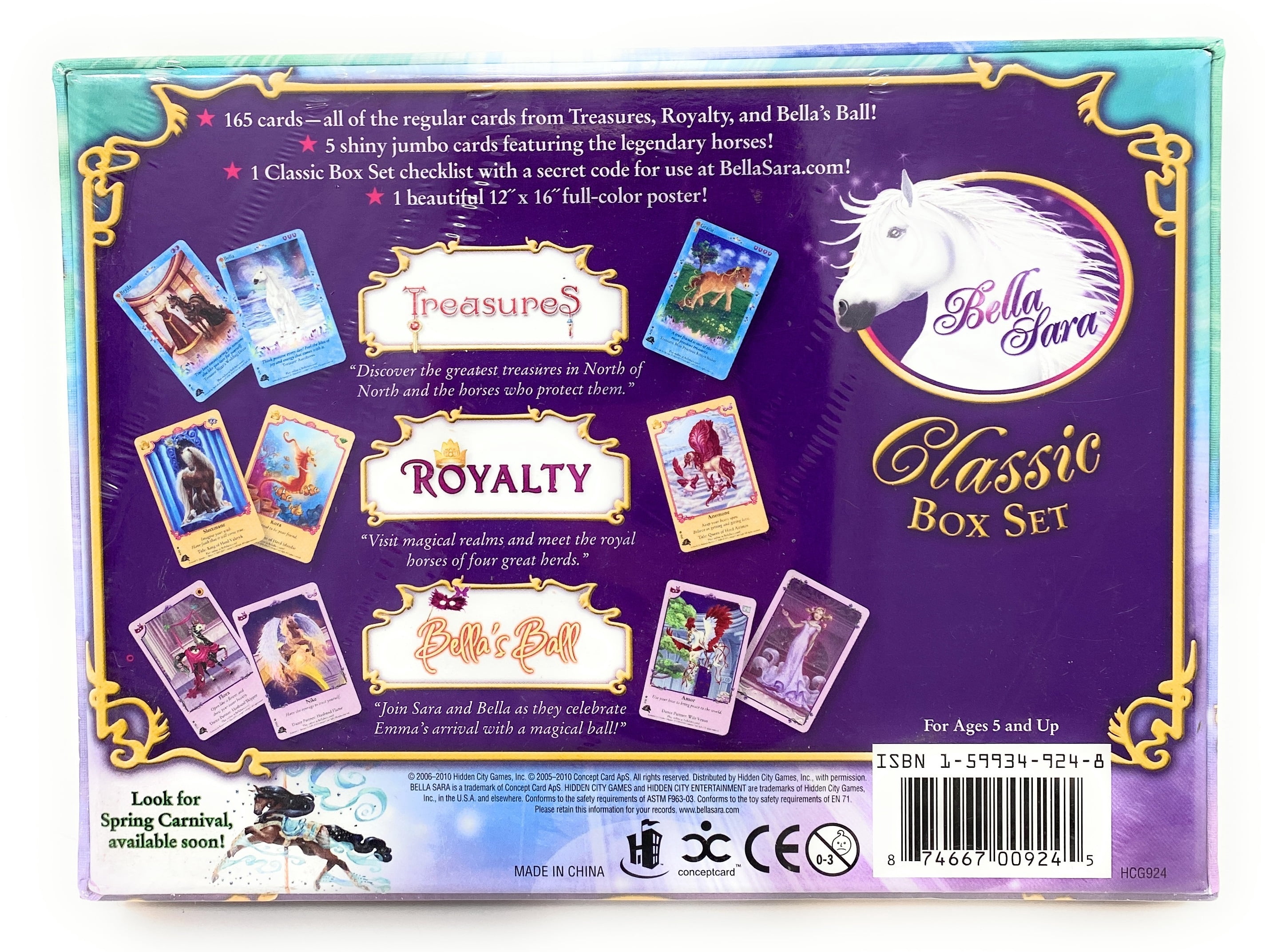 Bella Sara Classic Box Set (Treasures, Royalty & Bella's Ball) 165 Cards, 5  Jumbo Shiny Cards, A Secret Code and Full Color Poster! - Walmart.com