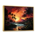 thumbnail image 2 of Designart "Colorful Sunset Palm Trees in Serene Beauty V" Palm Trees Floater Framed Wall Art Living Room, 2 of 7