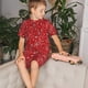 thumbnail image 4 of Balery Red Paisley Floral Conjunto de Pijama Infantil de Manga Corta con Estampado – Ropa de Dormir de Algodón Suave-XX-Large, 4 of 6