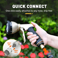 thumbnail image 5 of RainPoint Garden Hose Nozzle Sprayer, Watering Nozzles Heavy Duty Metal Flow Control 9 Types of Sprays, 5 of 13