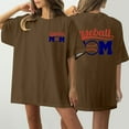 thumbnail image 5 of WREESH Oversized T-Shirt Women's Short Sleeve Baseball Shirt Front and Back Print Top Brown, 5 of 5