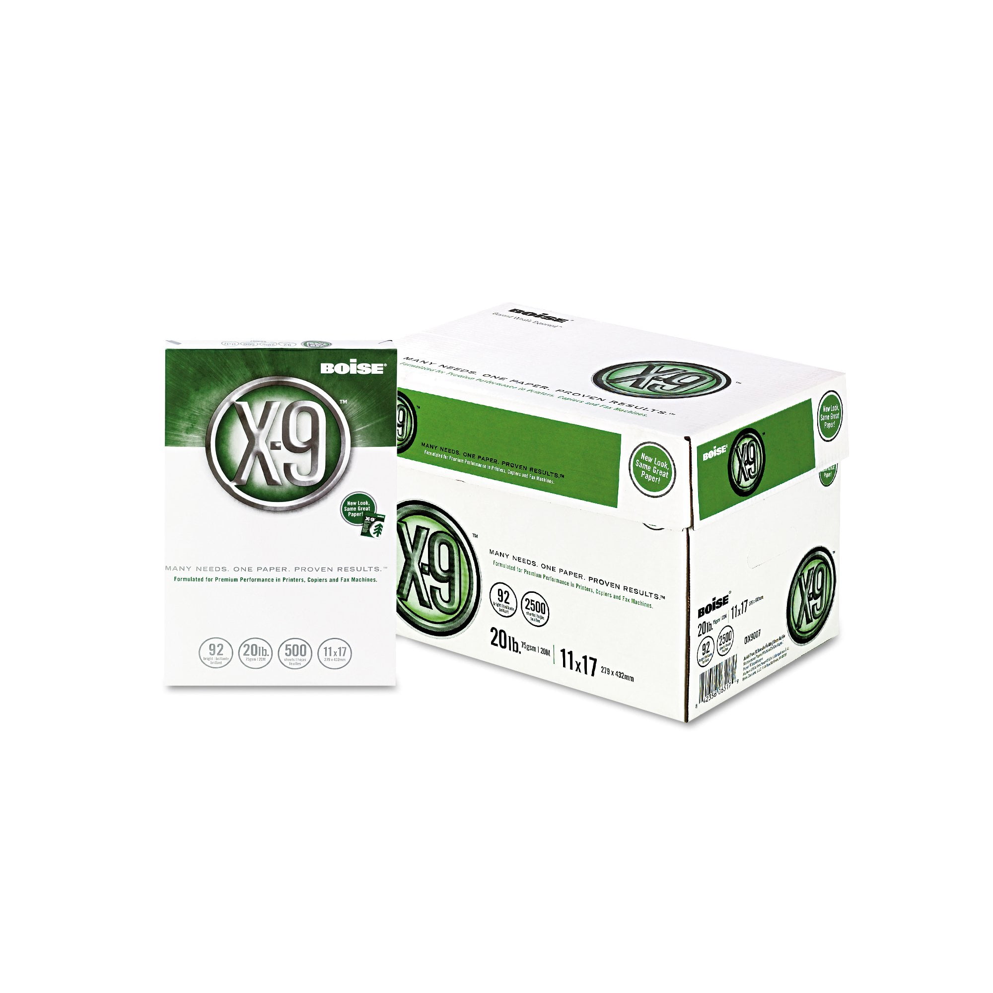 Branded The Boise X9 Copy Paper, 92 Brightness, 11 x 17, White 2500