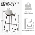 thumbnail image 3 of FIRAVOE Bar Stools Set of 3, 30 Inch Counter Height Bar Stools with Back, Faux Leather Modern Barstools High Bar Stools Chairs for Kitchen Island, Gray, 3 of 12