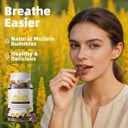 Mullein Gummies, Mullein Leaf Dietary Supplement for Respiratory System, Immune & Digestive Support, Immune, 60 Gummies(2 Pack)